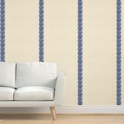 Dragonfly Lace ~ Border Print ~  Willow Ware Blue on Cosmic Latte 