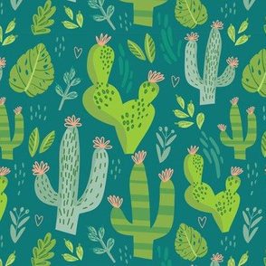 Cacti Mix 2 - Teal