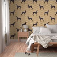 Doberman Pinscher on Beige Pawprints