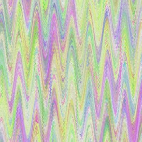 WATERCOLOR MARBLED PAPER CHEVRON LIME PURPLE SPRING