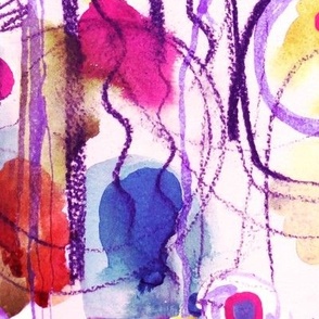 Abstract Composition - Watercolour in pink