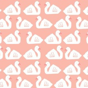 swan fabric girls baby nursery design girls birds swans design peach