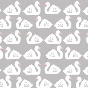 swan fabric girls baby nursery design girls birds swans design grey