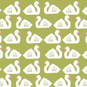 swan fabric girls baby nursery design girls birds swans design lime