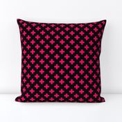 Hot Neon Pink Crosses on Black