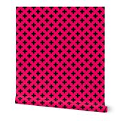 Black Crosses on Hot Neon Pink