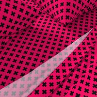 Black Crosses on Hot Neon Pink