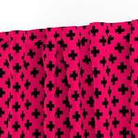 Black Crosses on Hot Neon Pink