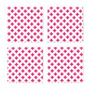 Hot Neon Pink Crosses on White