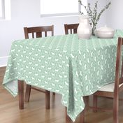 Basset Hound floral silhouette mint