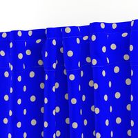 Beige Tan Polka Dots on Royal Blue