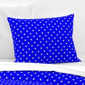 Beige Tan Polka Dots on Royal Blue