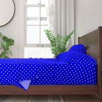 Beige Tan Polka Dots on Royal Blue