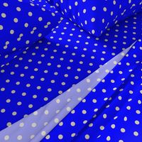 Beige Tan Polka Dots on Royal Blue