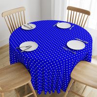 Beige Tan Polka Dots on Royal Blue