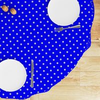 Beige Tan Polka Dots on Royal Blue