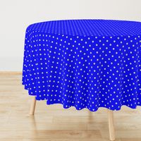 Beige Tan Polka Dots on Royal Blue