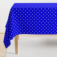 Beige Tan Polka Dots on Royal Blue