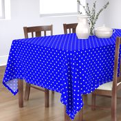 Beige Tan Polka Dots on Royal Blue