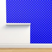 Beige Tan Polka Dots on Royal Blue