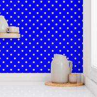 Beige Tan Polka Dots on Royal Blue