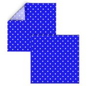 Beige Tan Polka Dots on Royal Blue