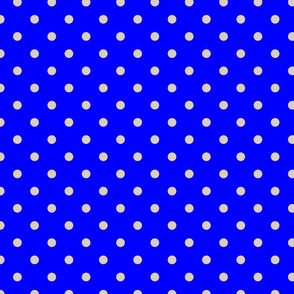 Beige Tan Polka Dots on Royal Blue