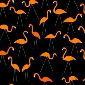 Lawn Flamingos - Orange & Black