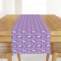 Greyhound floral silhouette dog fabric pattern purple