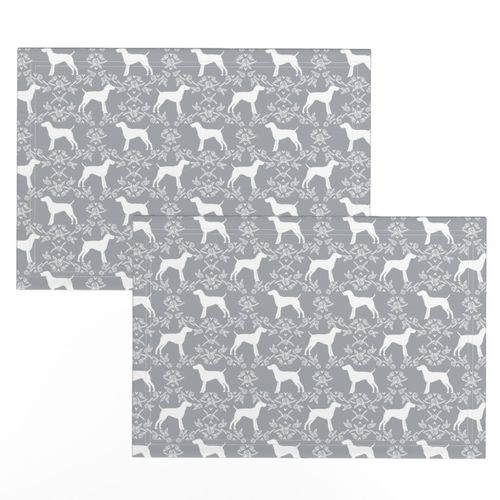 German Shorthair Pointer dog breed silhouette fabric floral grey