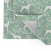 German Shorthair Pointer dog breed silhouette fabric floral mint