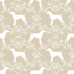 German Shorthair Pointer dog breed silhouette fabric floral sand