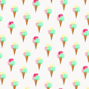 Watercolor Ice Cream Cones