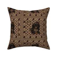 Shih Tzu Leopard Quilt Panel - 25 little squares