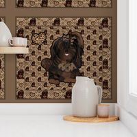 Shih Tzu Leopard Quilt Panel - 25 little squares