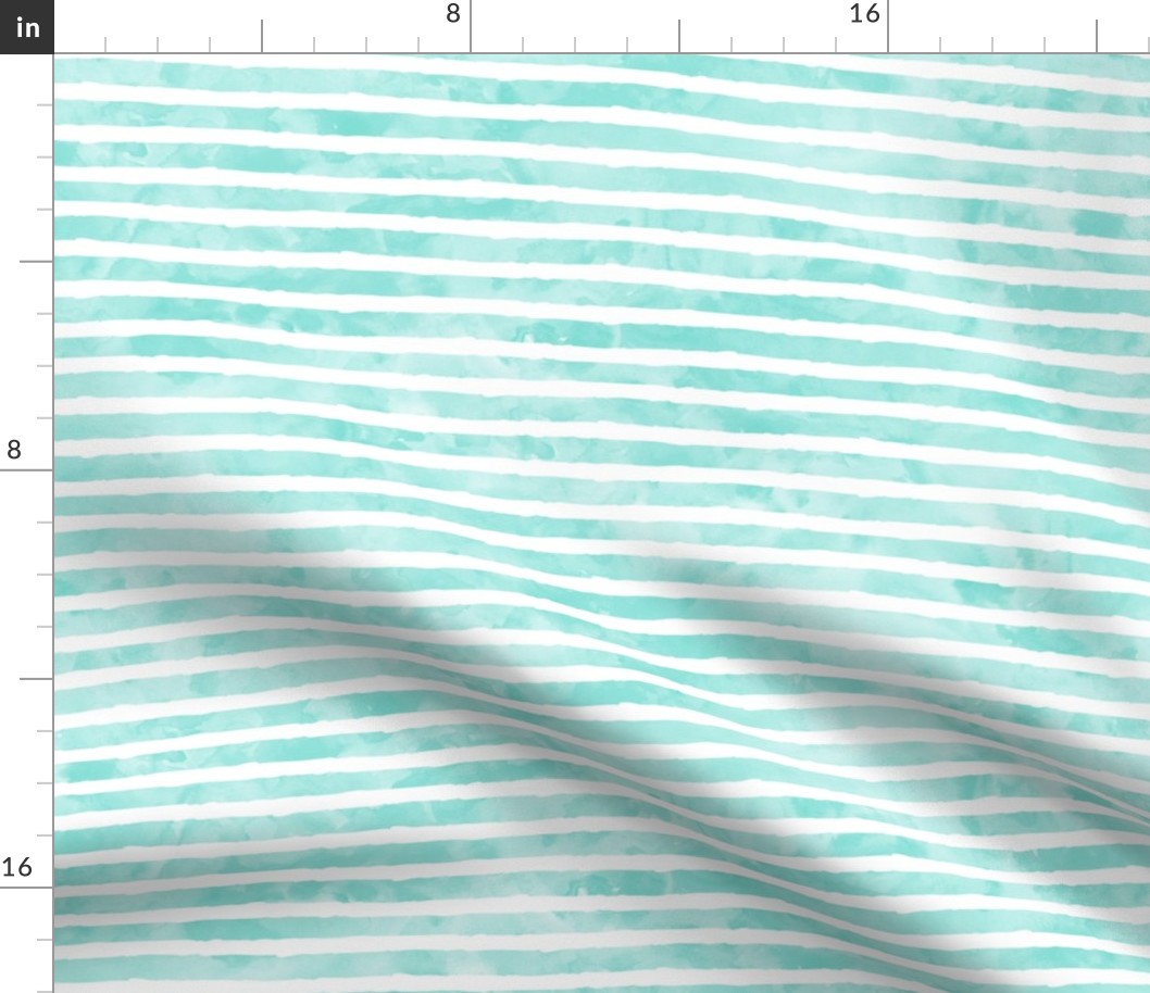 watercolor stripe teal - mermaid coordinate