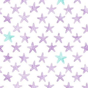 (small scale) starfish purple - mermaid coordinate 