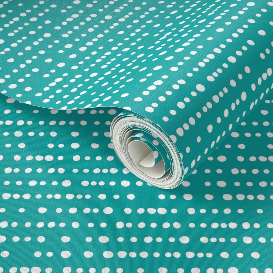 dotty stripes on dark teal - mermaid coordinate