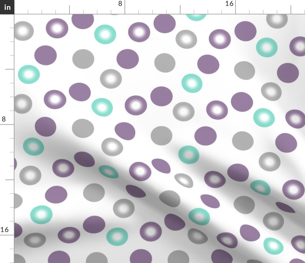 purple and teal dots