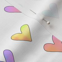 rainbow hearts on white