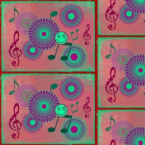 MDZ2 - Musical Daze Tiles in Green, Purple and Burgundy