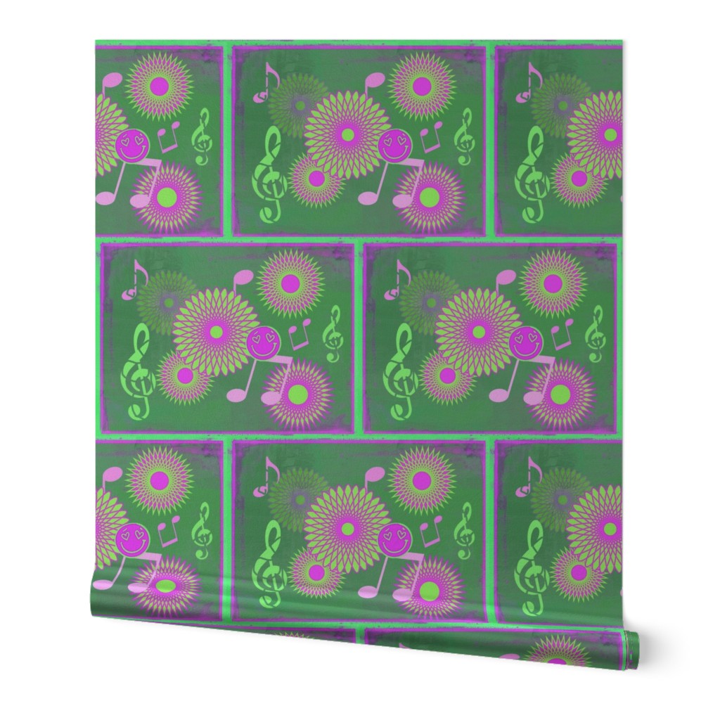 MDZ6 - Medium - Musical Daze Tiles in Magenta  and Green 