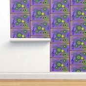 MDZ7 - Medium -  Musical Daze Tiles in Lavender and Chartreuse 