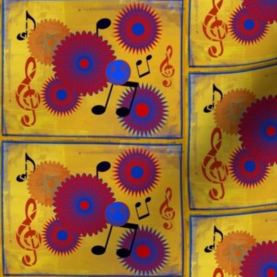 MDZ10 - Medium -  Musical Daze Tiles in Gold, Red and Blue