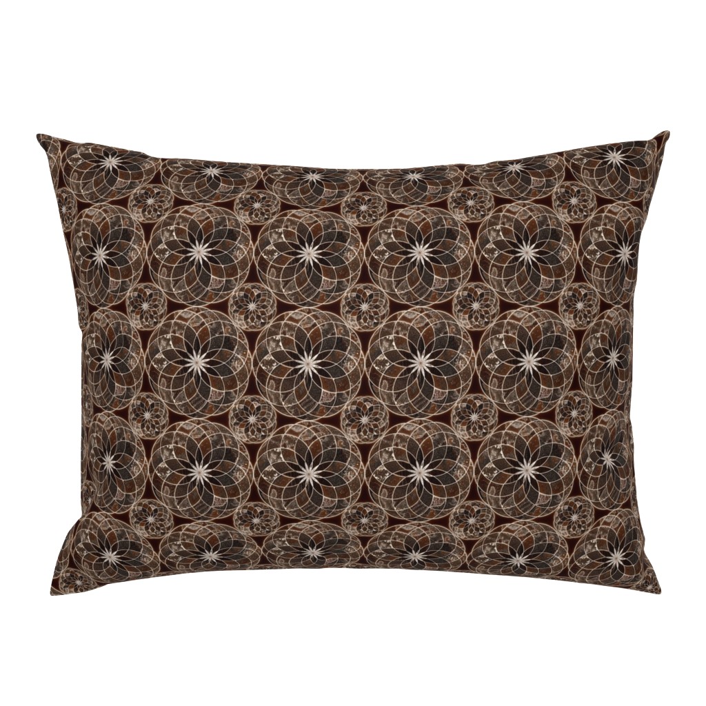 MANDALA FLOWER Small BROWN AND WHITE EARTH TONES