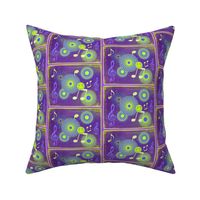 MDZ12 - Medium - Musical Daze Tiles  in Purple, Blue and Chartreuse 