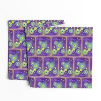 MDZ12 - Medium - Musical Daze Tiles  in Purple, Blue and Chartreuse 