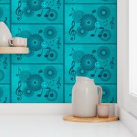 MDZ13 - Medium - Musical Daze Tiles in Turquoise and Aqua