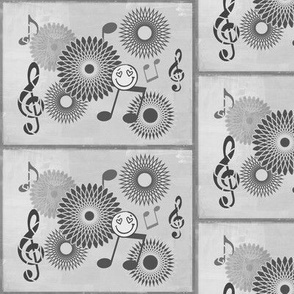 MDZ22 - Large - Musical Daze Tiles in Monochromatic Grey