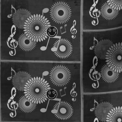 MDZ23 - Medium - Musical Daze Tiles in Charcoal and Grey - MD23